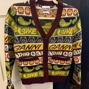 Ganni Multicolor Knit Cardigan